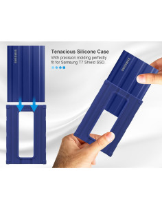 Funda de Silicona Lacdo para SSD Samsung T7 Shield 1TB/2TB/4TB Azul 2