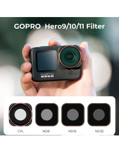 Kit de Filtros K&F Concept ND8 ND16 ND32 CPL para GoPro 2