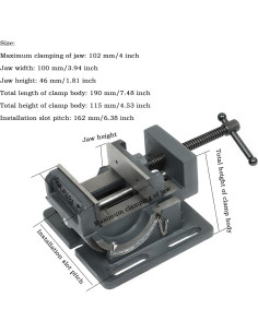 Prensa de Taladro de Ángulo Inclinable Findmall 4" Hierro 2