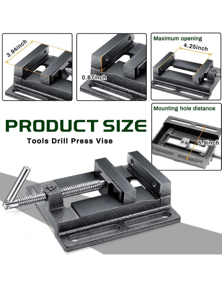 Prensa de Taladro Lanties 4" Magnética con Almohadillas