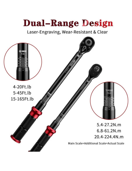 Juego de Llaves de Torque AEROFORCE 1/4, 3/8 y 1/2" 4-165Lb.ft