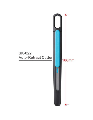 Cortador Retráctil Automático Nova SK022 9mm Azul - Precisión