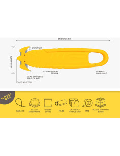 Cortador de Seguridad T TOVIA 5 Pcs Acero Inoxidable Mezcla 2