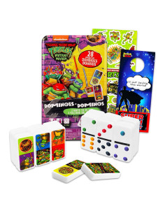 Juego de Dominó TMNT Tortugas Ninja con Stickers - 28 Fichas