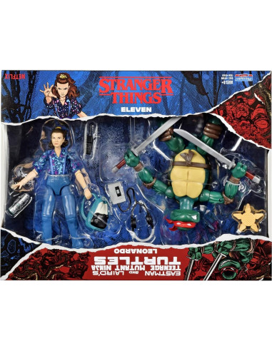 Figuras de Acción Bandai Tortugas Ninja Leonardo y Once 15 cm