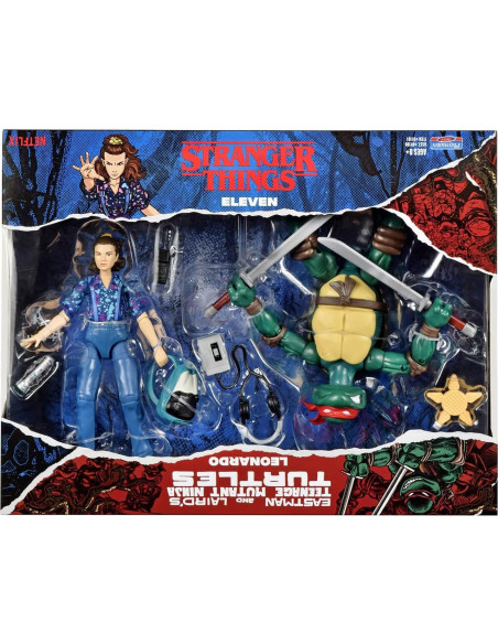 Figuras de Acción Bandai Tortugas Ninja Leonardo y Once 15 cm