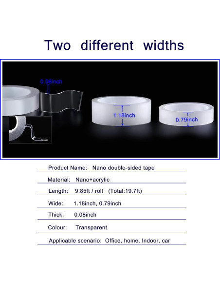 2 Rollos de Cinta Doble Cara Nano SoundOriginal 3m Extra Fuerte