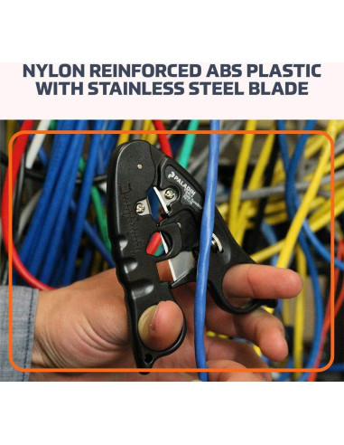 Cortador y Pelador de Cable Paladin PA1116 para Ethernet CAT3 CAT5 CAT6