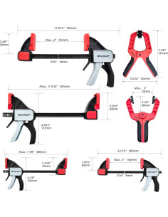 Conjunto de Abrazaderas Neocraft 10 Piezas 68.18 kg 2