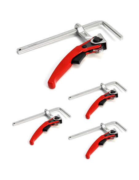 Abrazadera de Mesa Trinquete QWORK 4 Pzas 16 cm 245 kg