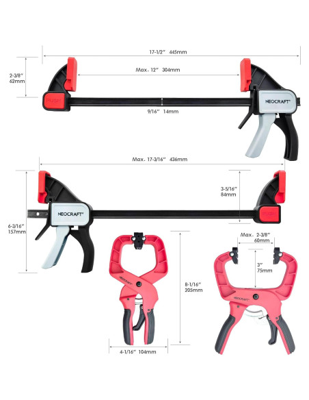 Conjunto de Abrazaderas Neocraft 10 Piezas 68.18 kg