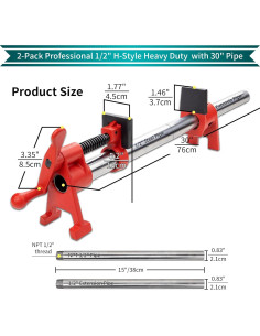 Juego de abrazaderas de tubo DEEFIINE 30" (76.2 cm) 2-Pack 2