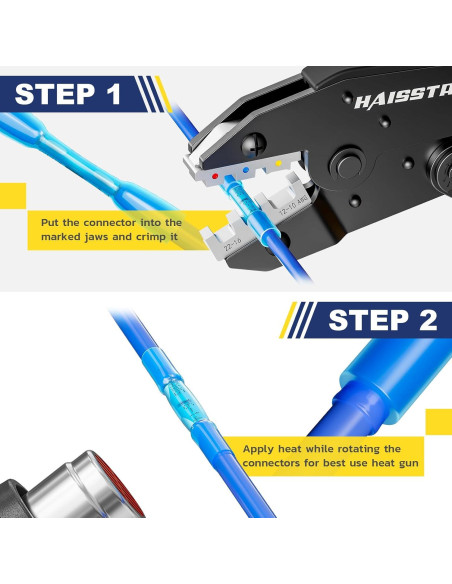 500 Conectores Termocontraíbles Azules AWG16-14 haisstronica