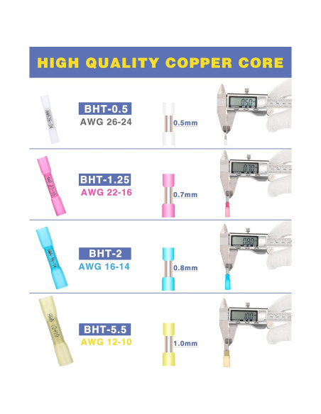 500 Conectores Termocontraíbles Azules AWG16-14 haisstronica