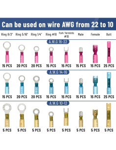 Kit de Conectores de Cable Termoretráctiles Bates - 320 Piezas 2