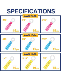 125 Pcs Conectores de Cable Termocontraíble Tanbupu - 3 Colores 2