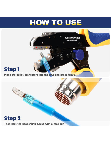 Kit 220 Piezas Conectores de Bala Termocontraíbles Haisstronica