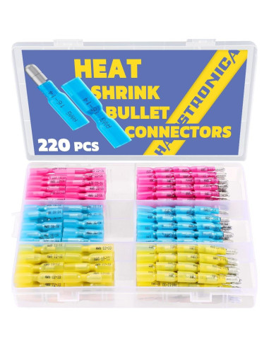 Kit 220 Piezas Conectores de Bala Termocontraíbles Haisstronica