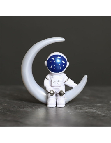 Conjunto de 4 Estatuas de Astronautas Ni-JASW Azul y Blanco