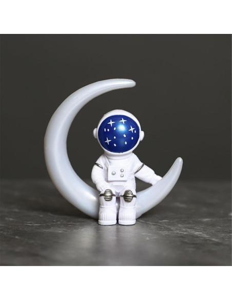 Conjunto de 4 Estatuas de Astronautas Ni-JASW Azul y Blanco