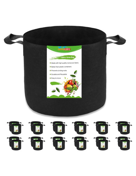 Paquete de 24 macetas de tela 3 Galones OPPOLIFE para jardín Paquete de 24 macetas de tela 3 Galones OPPOLIFE para jardín