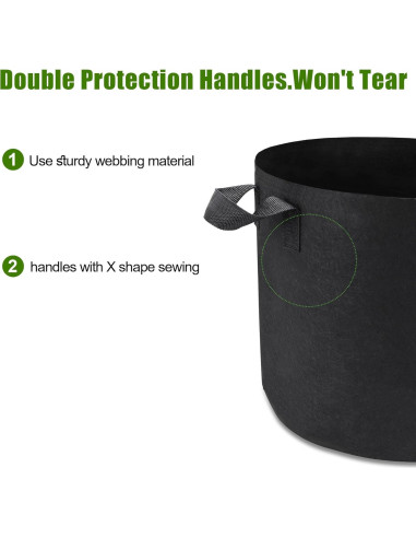 Paquete de 24 macetas de tela 3 Galones OPPOLIFE para jardín