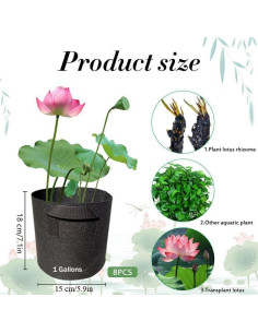 8 Macetas de Tela Reutilizables OZIO 3.78L para Plantas Acuáticas 2