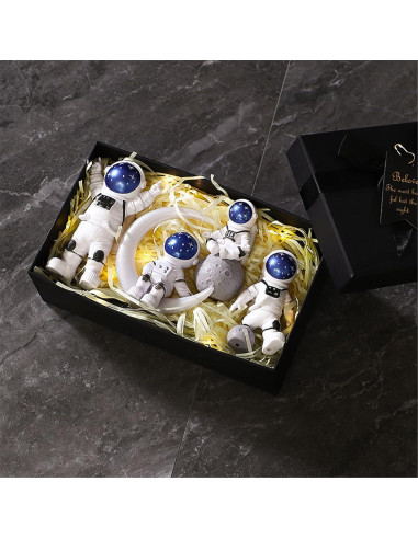 Conjunto de 4 Estatuas de Astronautas Ni-JASW Azul y Blanco