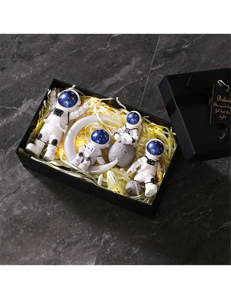 Conjunto de 4 Estatuas de Astronautas Ni-JASW Azul y Blanco