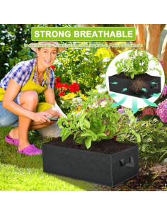 ANGELIOX Paquete de 3 Bolsas de Cultivo 10 Galones 60x30x20cm 2