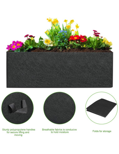 ANGELIOX Paquete de 3 Bolsas de Cultivo 10 Galones 60x30x20cm