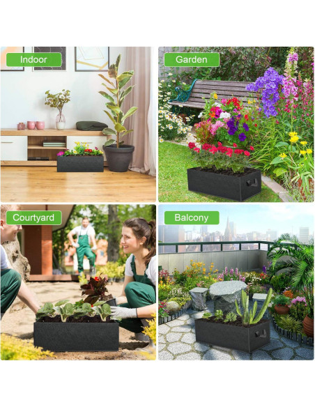 ANGELIOX Paquete de 3 Bolsas de Cultivo 10 Galones 60x30x20cm