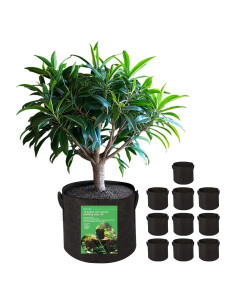 Paquete de 10 Bolsas de Cultivo de Tela Msstoodun 37.85L