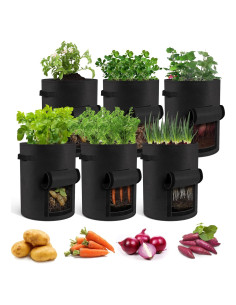 Paquete de 6 bolsas de cultivo Moyios 10 galones para verduras