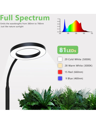 Lámpara de Crecimiento de Piso Geciliaoran 20W LED Espectro Completo