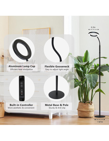 Lámpara de Crecimiento de Piso Geciliaoran 20W LED Espectro Completo