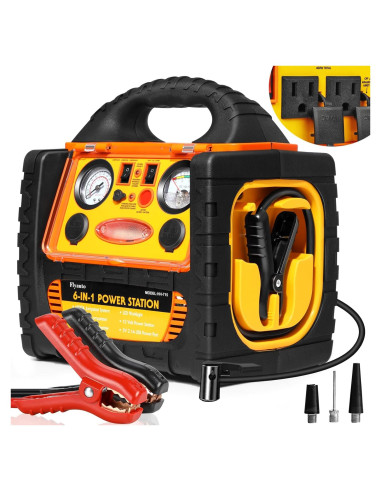 Arrancador de Salto 6 en 1 FlyAuto 1800A con Compresor 260 PSI