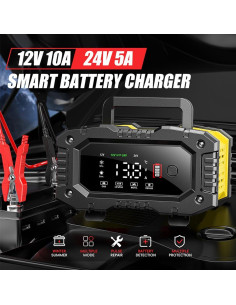 Cargador de Batería Inteligente HB 10A 12V/24V LiFePO4/Ácido Plomo 2