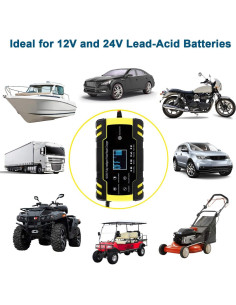 Cargador de Batería Inteligente Haofy 12V/24V 8A/4A con LCD 2