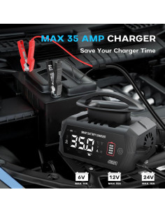 Cargador de Batería Inteligente Aorika C35A 6V/12V/24V 35A 2
