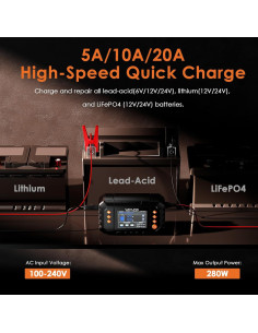 Cargador de Batería Inteligente WAVLINK 20A con Pantalla LCD 2