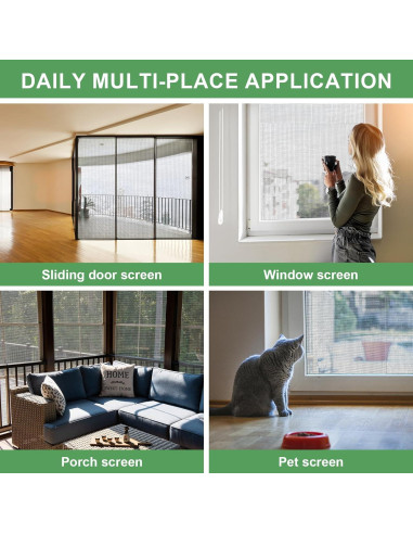 Kit de Reemplazo de Pantalla de Ventana MEQHUO 48x236 cm 6 en 1