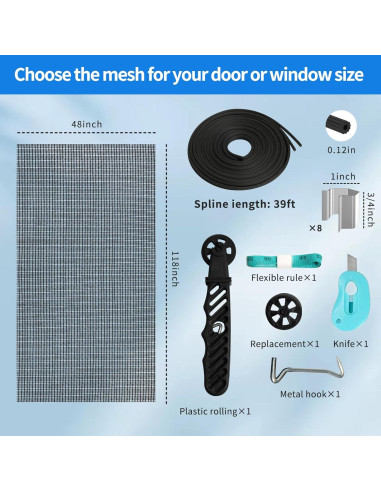 Kit de Reparación de Pantallas de Ventana AOPHY 121.92x299.72cm