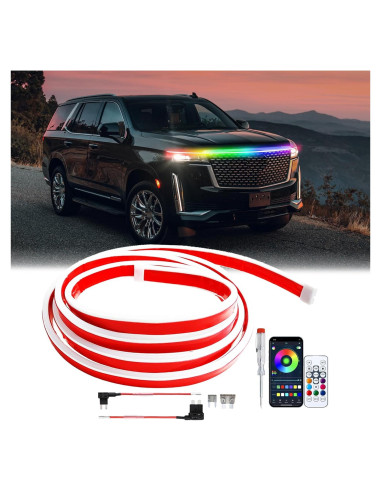 Tira de Luz LED RGB DEERMOTO 240 cm para Capó de Coche IP68