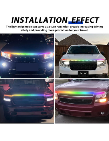 Tira de Luz LED RGB DEERMOTO 240 cm para Capó de Coche IP68
