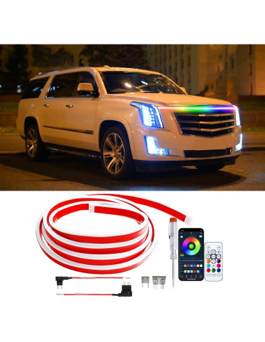Tira de Luz LED RGB DEERMOTO 240 cm para Capó de Coche IP68