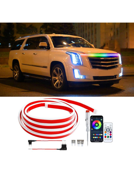 Tira de Luz LED RGB DEERMOTO 240 cm para Capó de Coche IP68