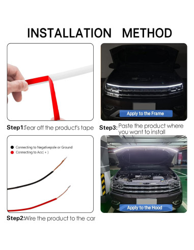 Tira de Luz LED Dinámica HConce 180 cm Blanca para Coche