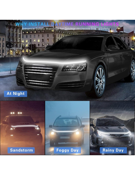 Tira de Luz LED Dinámica HConce 180 cm Blanca para Coche