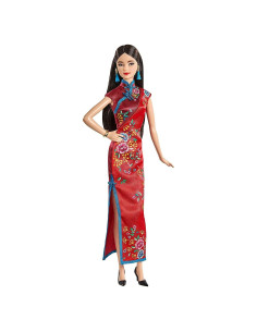 Muñeca Barbie Año Nuevo Lunar 30.48 cm Cheongsam Rojo